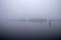 Foggy lake Saimaa scenery in Lappeenranta, Finland