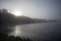 A foggy lake scenery, Imatra Finland Royalty Free Stock Photo