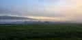 Foggy Landscape.Early Morning Mist. background of the sun Royalty Free Stock Photo