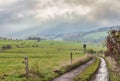 foggy landscape of Lower Silesia, the gluszyca area Royalty Free Stock Photo