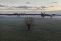 Foggy landscape in Mazowsze region of Poland Royalty Free Stock Photo