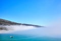 Foggy landscape in Porting da Arrabida, Portugal Royalty Free Stock Photo