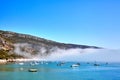 Foggy landscape in Porting da Arrabida, Portugal Royalty Free Stock Photo