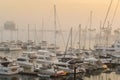 Foggy Marina del Rey main channel