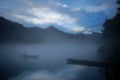 Foggy morning along lost river Royalty Free Stock Photo