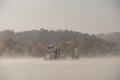 Foggy Morning - Augusta Ferry - Ohio River - Ohio & Augusta, Kentucky Royalty Free Stock Photo