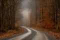 Foggy Morning Dirt Road in Mountains Royalty Free Stock Photo