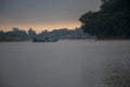 Foggy Morning at Kaptai Lake in Bangladesh..... Royalty Free Stock Photo