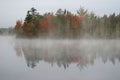 Foggy morning at lake