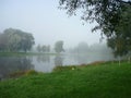 Foggy morning on the lake Royalty Free Stock Photo
