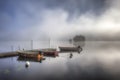 Foggy morning at the lake Grycken, StjÃÂ¤rnsund, Sweden Royalty Free Stock Photo