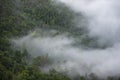 Foggy morning mist in valley beautiful in Thailand Asian - Misty landscape mountain fog and forest tree view on top Royalty Free Stock Photo
