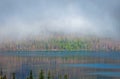 Fog over Lake McDonald, Glacier National Park Royalty Free Stock Photo