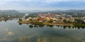 Foggy Morning Over the River and Main Street Marietta Ohio Washington County