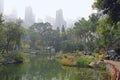 Foggy morning in the park, Hong Kong, Asia