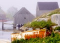 Foggy Morning - Peggy's Cove, Nova Scotia Royalty Free Stock Photo