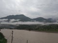 Foggy Morning in Srinagar (Garhwal) Alaknanda River Tributory River Ganga