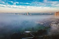 Foggy morning in Toronto city, Canada. Royalty Free Stock Photo