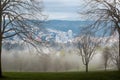 Foggy Morning View over Portland Cityscape