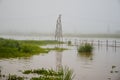 Foggy morning weather over the floating village Royalty Free Stock Photo