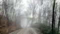 Foggy mountain dirt road Royalty Free Stock Photo