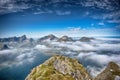 Foggy mountain scape