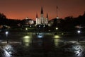 Foggy Night on Jackson Square Royalty Free Stock Photo