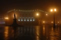 Foggy night in Odessa town,unesco heritage Royalty Free Stock Photo