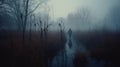 Foggy Night Stroll: A Macabre Romanticism Inspired Image