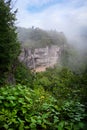 Foggy Overlook of Mine Lot Falls Thatcher Park Royalty Free Stock Photo