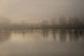 Foggy river dawn Royalty Free Stock Photo