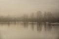 Foggy river dawn Royalty Free Stock Photo