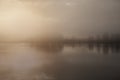 Foggy river dawn Royalty Free Stock Photo