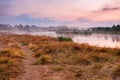 Foggy river in the morning. Misty dawn at summer. Misty morning Royalty Free Stock Photo