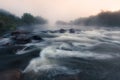 Foggy river morning Royalty Free Stock Photo