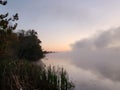 A foggy river sunrise Royalty Free Stock Photo