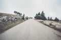 Foggy Road Highway Landscape minimalistic style