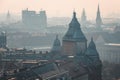 Foggy rooftop view of Budapest historical city center, Hungary Royalty Free Stock Photo