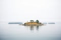 foggy shoreline of an unpopulated island Royalty Free Stock Photo