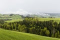 Foggy spring day in Entlebuch in the canton of Lucerne in Switzerland Royalty Free Stock Photo