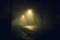 Foggy street at night Royalty Free Stock Photo