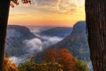 Foggy Sunrise Over Letchworth State Park In New York Royalty Free Stock Photo