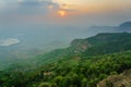 A foggy sunset at Lady`s Seat, Yercaud Royalty Free Stock Photo