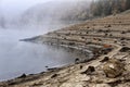 Foggy surface of loosed dam banks