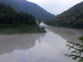Foggy Teesta river near siliguri w.b Royalty Free Stock Photo