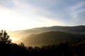 Foggy Valley Panorama Tuscany Royalty Free Stock Photo