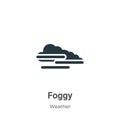 Foggy vector icon on white background. Flat vector foggy icon symbol sign from modern weather collection for mobile concept and Royalty Free Stock Photo