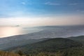 Foggy view of gulf of Naples Royalty Free Stock Photo