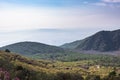 Foggy view of gulf of Naples Royalty Free Stock Photo