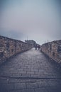 Foggy view in winter weather at The Great Wall Royalty Free Stock Photo